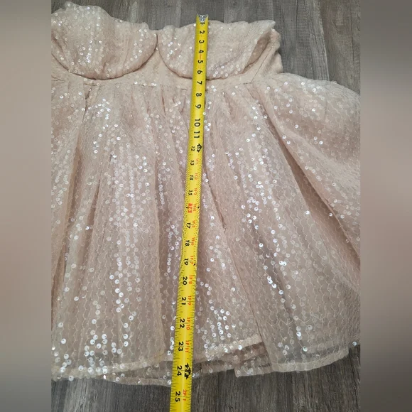 Nwt SELKIE CANDIED PARTY BLUE MOON SEQUIN PUFF DRESS xxl Cottage Fairycore - Picture 6 of 13